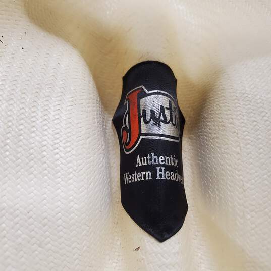 Justin Men's Ivory White Straw Cowboy Western Hat Size 7-1/4 image number 5