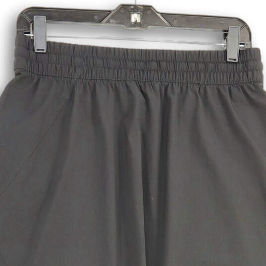 Womens Black Elastic Waist Slash Pocket Drawstring Palazzo Pants Size 8 image number 4