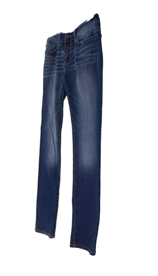 Womens Blue Medium Wash Pockets Straight Stretch Denim Jeans Size 24 image number 2
