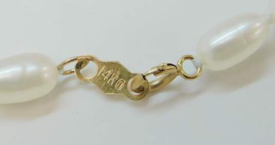 14K Yellow Gold Pearl Bracelet 4.8g image number 5
