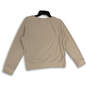Womens Beige Tight-Knit Crew Neck Long Sleeve Pullover Sweater Size Small image number 2