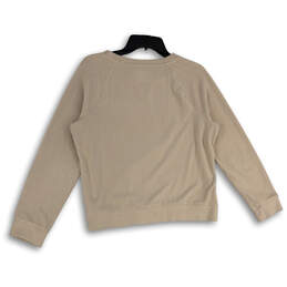 Womens Beige Tight-Knit Crew Neck Long Sleeve Pullover Sweater Size Small alternative image