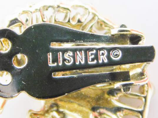 Vintage Lisner & Delsa Gold Tone Clip-On Earrings 31.9g image number 6