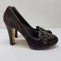 Tory Burch Dark Brown Suede Leather Pumps Size 8.5 image number 3