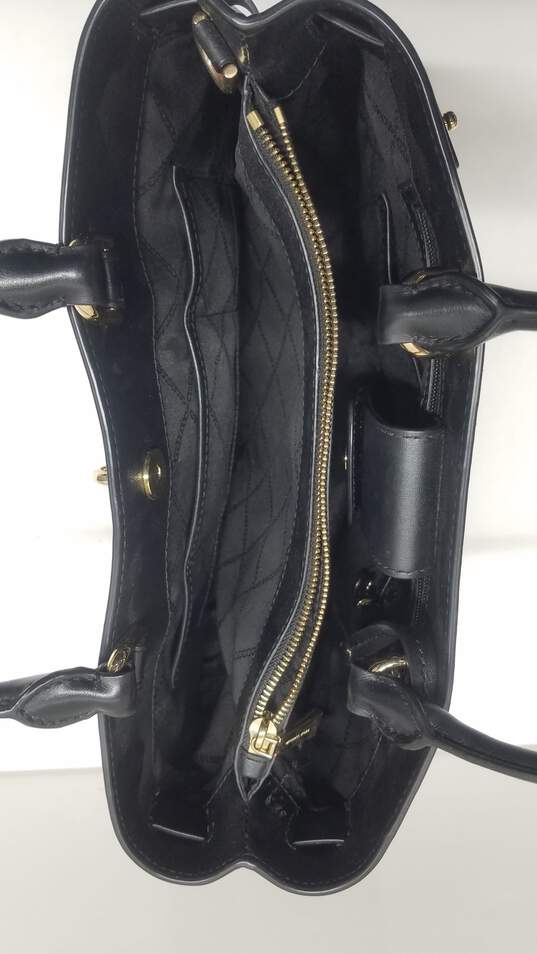 Michael Kors Black Tumbled Leather Bag w/ Gold Pendant Lock image number 5