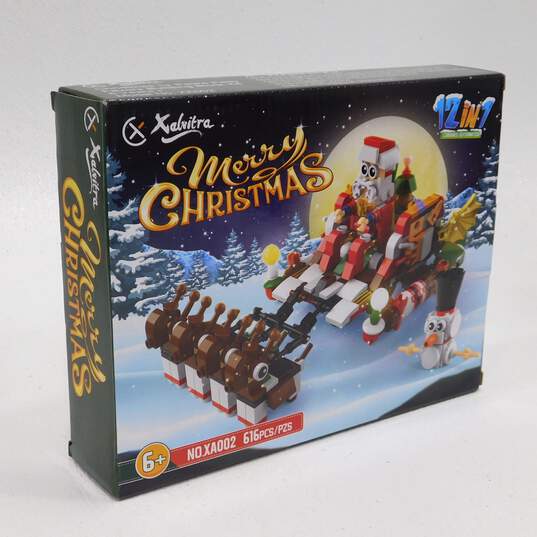 Christmas Building Block Set,12 Pack Holiday Christmas Toys image number 1