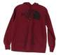 Womens Red Long Sleeve Pockets Casual Pullover Hoodie Size Medium image number 1