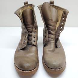 Frye Veronica Taupe Leather Combat Lace-Up Ankle Women's Boots Size 10B alternative image