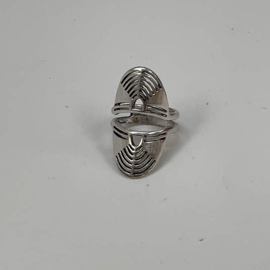 Designer Lucky Brand Silver-Tone Swirl Wide Cuff Stylish Statement Ring image number 3