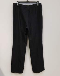 Womens Black Pockets Flat Front Straight Leg Formal Dress Pants Size 12 alternative image