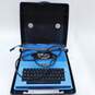 Vintage 1970s Royal Apollo 12-GT Ocean Blue Electric Typewriter Japan w/ Case image number 1
