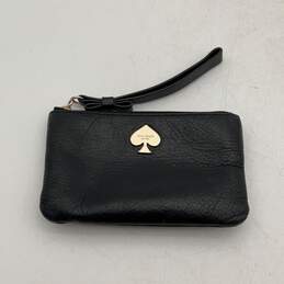 Kate Spade Womens Black Gold Zipper Pocket Coin Purse Wristlet Wallet