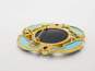 925 Sajen Turquoise Abalone & Aqua Chalcedony Dolphin Brooch image number 2