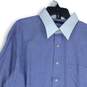 NWT Tommy Hilfiger Mens Blue Pointed Collar Button Front Dress Shirt Size 34-35 image number 3