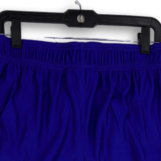 NWT Mens Blue White Flat Front Elastic Waist Athletic Shorts Size Medium image number 4