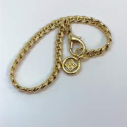 Designer Givenchy Gold-Tone Lobster Clasp Curb Link Chain Bracelet