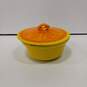 Vintage Yellow & Orange Ceramic Casserole Dish image number 1
