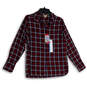 NWT Womens Multicolor Plaid Collared Long Sleeve Button-Up Shirt Size L image number 1