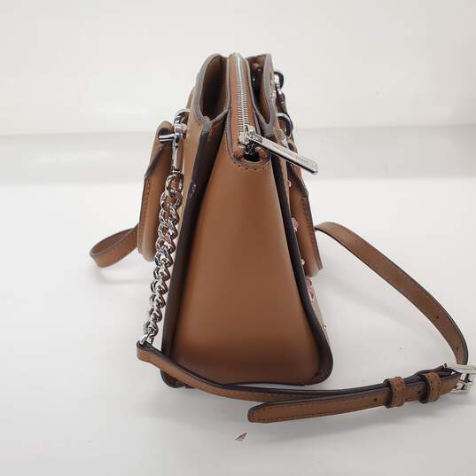 Michael Kors Brown Saffiano Leather Studded Crossbody Hand Bag image number 4