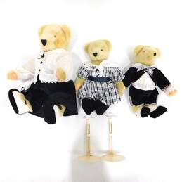 Vanderbear Portrait In Black & White Teddy Bear Stuffed Animals W/ 2 Stands