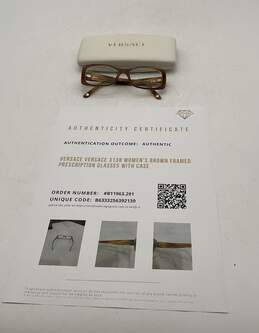 Versace 3138 Women's Brown Framed Prescription Glasses With Case W/COA