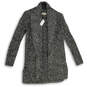 NWT Womens Gray Black Heather Knitted Open Front Cardigan Sweater Size XS image number 1