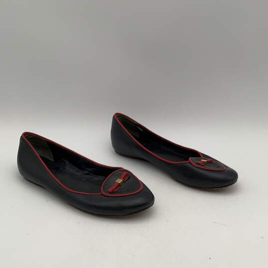 Womens Dakota Black Red Leather Almond Toe Slip-On Ballet Flats Size 6.5 image number 1