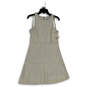 NWT Womens White Sleeveless Back Zip Knee Length A-Line Dress Size 10 image number 1