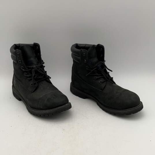 Timberland Mens Black Leather Round Toe Lace-Up Ankle Combat Boots Size 8 image number 2