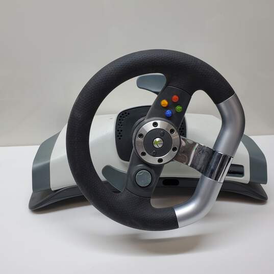 Xbox 360 Wireless Force Feedback Steering Wheel w/Pedals Untested For Parts/Repair image number 3