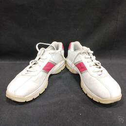 Womens SP-3 SADDLE 309888 106 White Pink Canvas Lace Up Golf Shoes Size 8