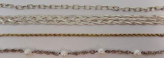 Artisan 925 & Vermeil Twisted Rope Braided Herringbone Pearls Station & Cable Chain Bracelets Variety 19.6g image number 5