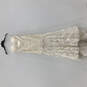 NWT Womens White Floral Lace Sleeveless Back Zip Wedding Maxi Dress Size 8 image number 1