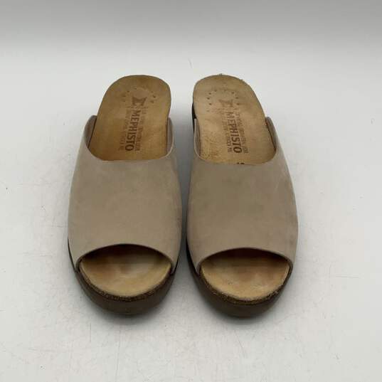 Mephisto Womens Brown Open Toe Sip On Wedge Heel Slide Sandals Size 40 image number 3