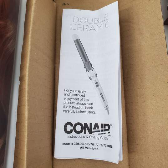 Conair Double Ceramic 1 1/2 in. Barrel Hair Curling Iron CD703GN - Untested image number 2