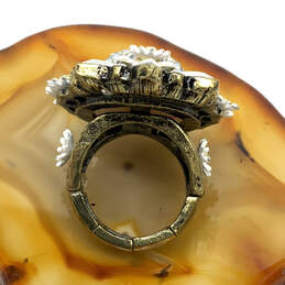 Designer Betsey Johnson Gold-Tone Multicolor Floral Rhinestone Skull Ring alternative image