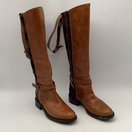 Charles David Womens Pirella Brown Burgundy Side Zip Riding Tall Boots Size 6.5