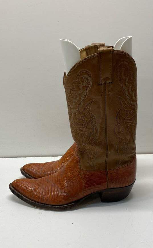Justin 9087 Teju Lizard Brown Cowboy Western Boots Size 10.5 D image number 3