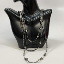 Designer Silpada 925 Sterling Silver Multi Strand Hematite Beaded Necklace