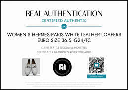 Hermès Women's White Leather Loafers Size 36.5 EU (6 US) AUTHENTICATED alternative image