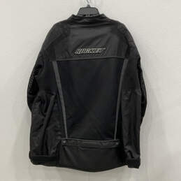 Mens Black Mesh Long Sleeve Front Pocket Full-Zip Motorcycle Jacket Size 4XL alternative image