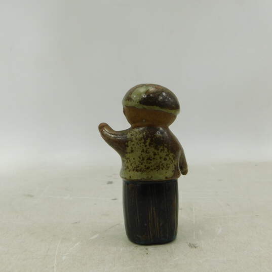 Viking Imports Salt & Pepper Shakers Drip Glazed Art Pottery Japan Boy Girl image number 3