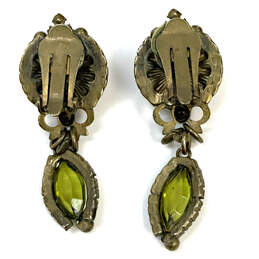 Designer Sorrelli Gold-Tone Crystal Cut Stone Clip On Drop Earrings alternative image