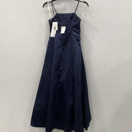 NWT Womens Blue Sleeveless Spaghetti Strap Back Zip Maxi Dress Size 8 alternative image
