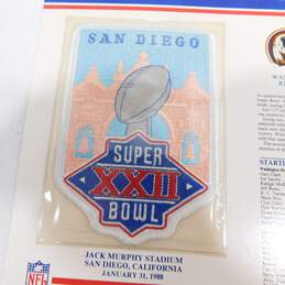 `1988 Super Bowl 22 XXII Redskins Broncos logo patch W&W Willabee & Ward SB S.B. alternative image