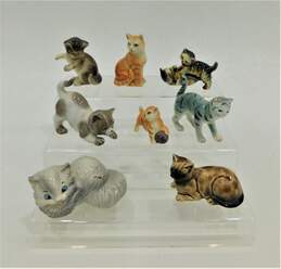 VTG Porcelain Cat Kitten Japan Figurines Lot Silly Playful Striped