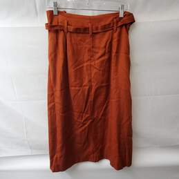 Sezane Orange Button Up Tie Waist Skirt Size 40 alternative image