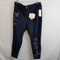 Melissa McCarthy Slimming Silhouette Floral Embroidered Skinny Jeans Size 20W image number 1