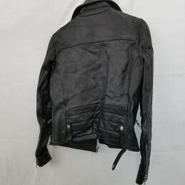 Topman Black Leather Jacket Size XS alternative image