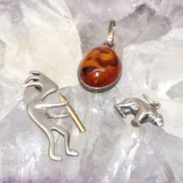 Assortment of 3 Sterling Silver Pendants - 6.6g